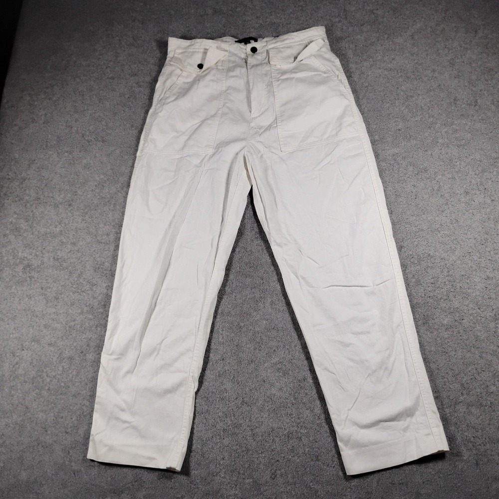 Banana Republic Explorer Nouveau Womens White Cotton Utility Cargo Pants Size 10